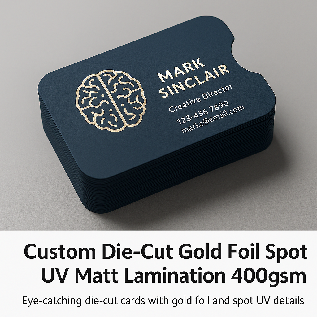 Custom Die Cut Spot UV Matt Lamination 400gsm | Premium Business Cards Printing UAE