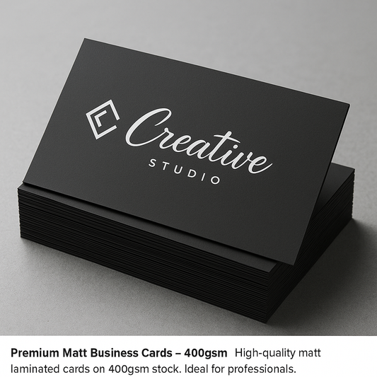 Matt Laminated Business Cards - 400gsm | Zap Printing Dubai - ZAP PRINTING SOLUTIONS Dubai