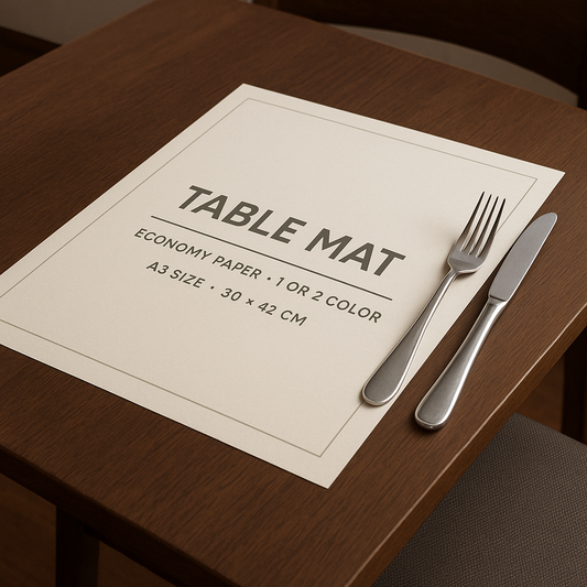 Table Mat Economy 1 or 2 colour - ZAP PRINTING SOLUTIONS 
