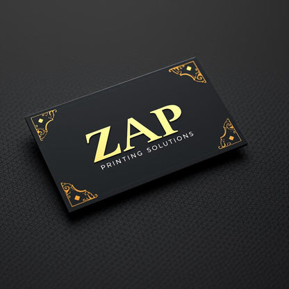 "Custom premium business card with velvet finish and gold foil in Dubai"