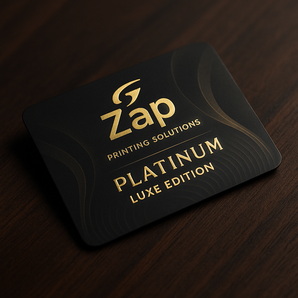 Rounded Corner Gold Foil Spot UV Velvet | Premium Business Cards Printing UAE